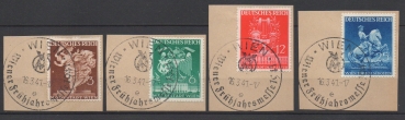 Michel Nr. 768 - 771, Frühjahrsmesse auf Briefstück.